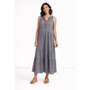 Max Studio Floral Sleeveless Flowy Maxi Summer Dress, Periwinkle Blue size Small